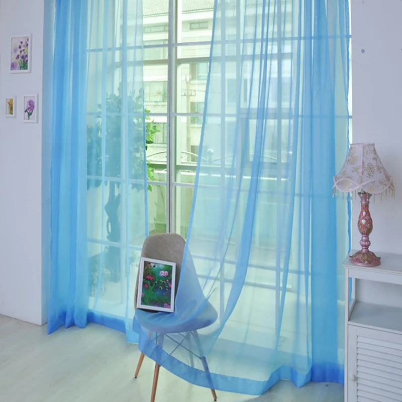 100*200/270cm Window Curtain Voile Fabric Transparent Sheer Living Room Tulle Decoration Party Snow 5zMM267/268