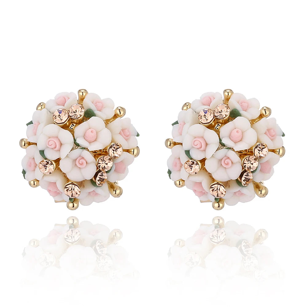 Stud Earrings for Women Boucle d'oreille Jewelry Brincos Crystal Pendientes Mujer 2016 Fashion Flower Earrings Bijoux XY-E639