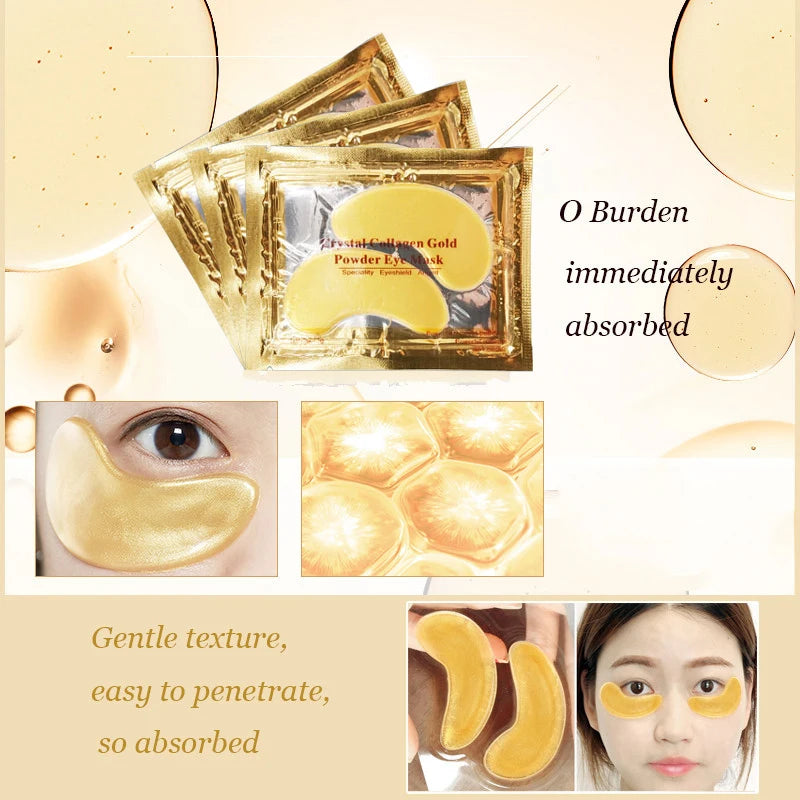 InniCare 40pcs Beauty Gold Crystal Collagen Patches For Eye Moisturizing Firming Eye Mask Korean Cosmetics Skin Care