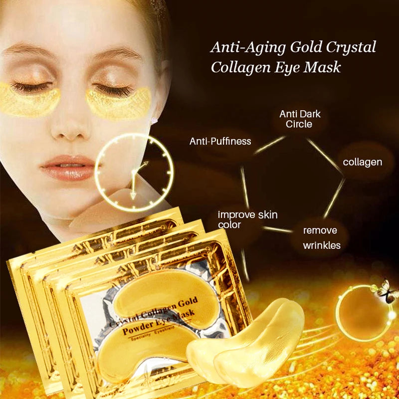 InniCare 40pcs Beauty Gold Crystal Collagen Patches For Eye Moisturizing Firming Eye Mask Korean Cosmetics Skin Care