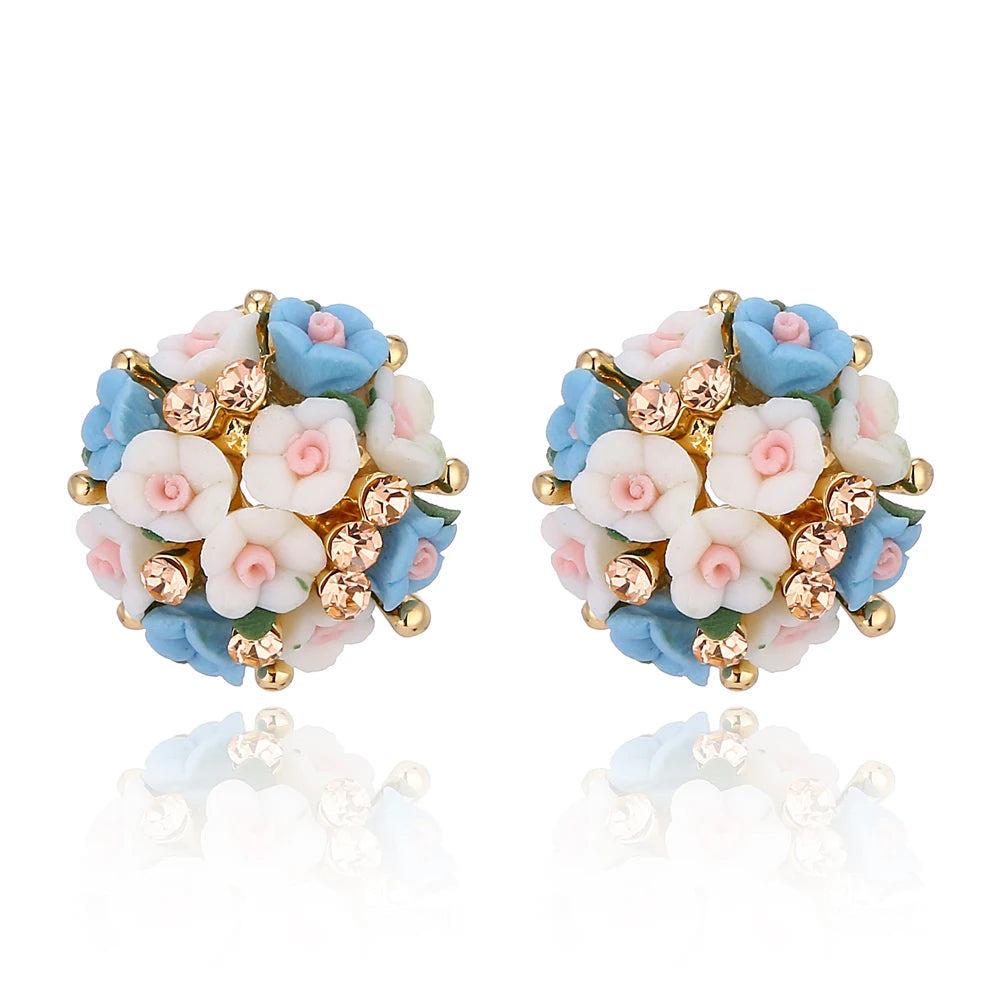 Stud Earrings for Women Boucle d'oreille Jewelry Brincos Crystal Pendientes Mujer 2016 Fashion Flower Earrings Bijoux XY-E639