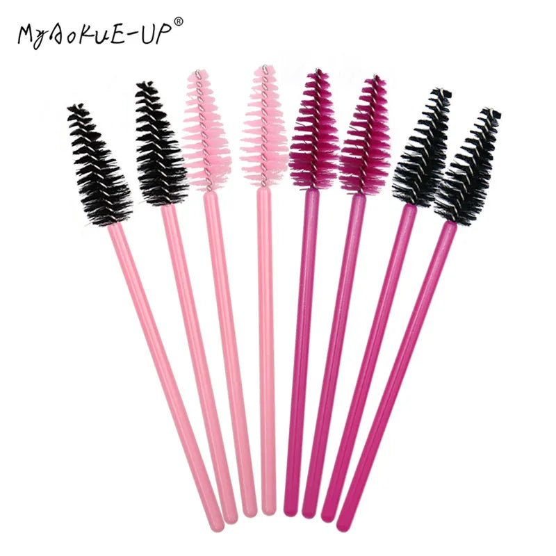 200 Pcs Wholesale Water Drop Shape Disposable Nylon Mascara Wands 4 Mix Color Lashes Makeup Brushes Eyelash Extension Tools