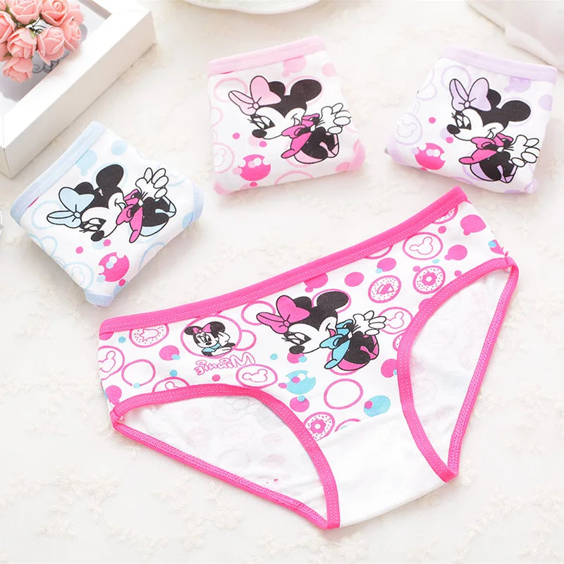 NEW Beautiful  Girls Cartoon Briefs Top Quality Kids  Cotton Underwear Mixed Colors Cute Panties 4Pcs/lot