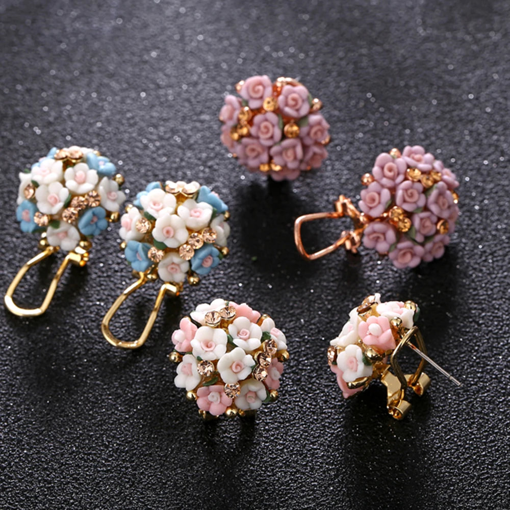 Stud Earrings for Women Boucle d'oreille Jewelry Brincos Crystal Pendientes Mujer 2016 Fashion Flower Earrings Bijoux XY-E639