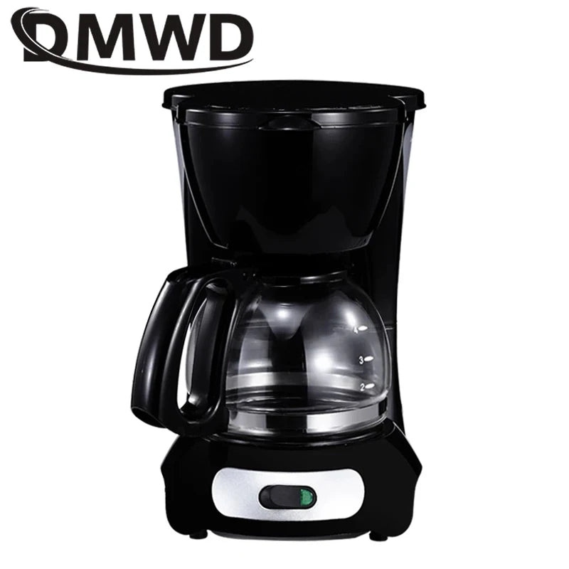 DMWD Semi-Automatic Electric Latte Espresso Coffee Maker Mini 0.6L Moka Drip Cafe American Coffee Brewing Machine Tea Pot Boiler