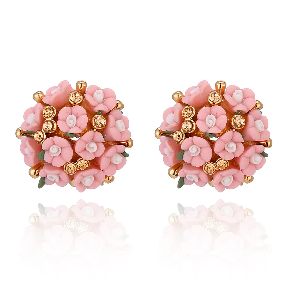 Stud Earrings for Women Boucle d'oreille Jewelry Brincos Crystal Pendientes Mujer 2016 Fashion Flower Earrings Bijoux XY-E639