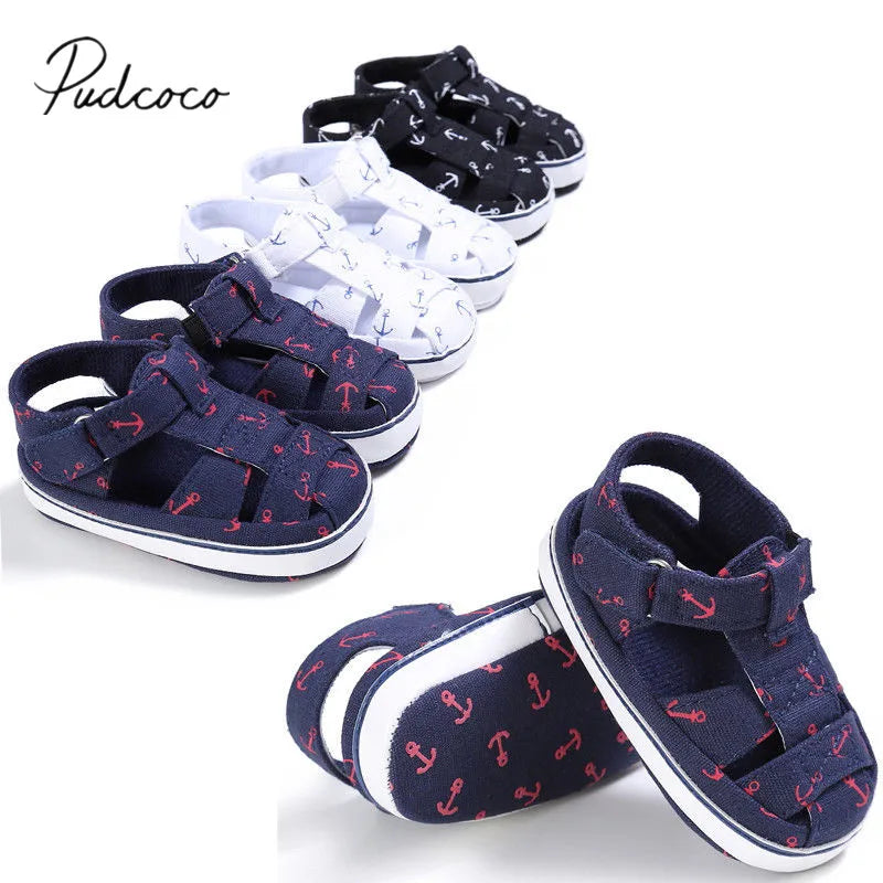 2024 Brand New Newborn Infant Baby Girls Boys Summer Casual Sandal Shoes 2 Style Cotton Print Cool Soft Baby Shoes 0-18M