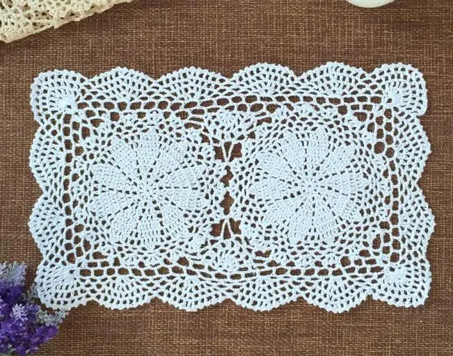 Pastoral  White Cotton Crochet tablecloth tea coffee lace Christmas tablecloths for rectangular table dining kitchen xmas decor