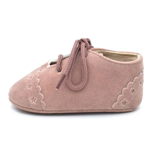 Baby Shoes Non-Slip Newborn Infant T-tied First Walkers Brand Vintage Rubber Bottom Girls Toddler Lace-UP Soft Sole Shoes