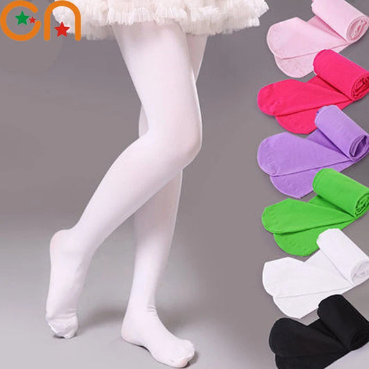 Girls Ballet Dance Pantyhose Children A Thin Section Fashion Velvet Tights Baby Solid Black White Stockings For 0-15Y Kids CN