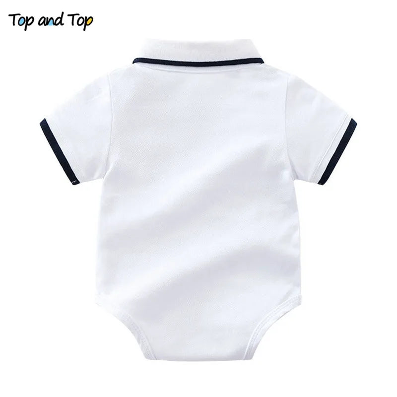 Top and Top Baby Boy Clothing Set Summer Cotton Short Sleeve Romper Tops+Shorts Infant Boys Outfits Toddler Boy Clothes