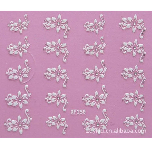 3D DIY Flower Design Water Transfer Nails Art Sticker Lady Women Manicure Tools Nail Wraps Decoration Decals Wholesale