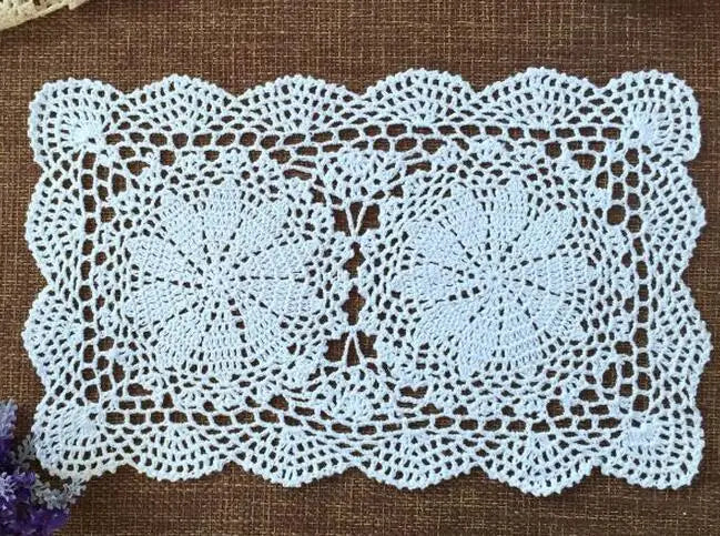 Pastoral  White Cotton Crochet tablecloth tea coffee lace Christmas tablecloths for rectangular table dining kitchen xmas decor