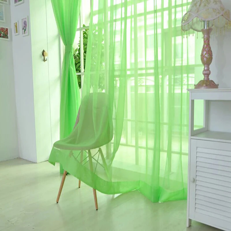 100*200/270cm Window Curtain Voile Fabric Transparent Sheer Living Room Tulle Decoration Party Snow 5zMM267/268