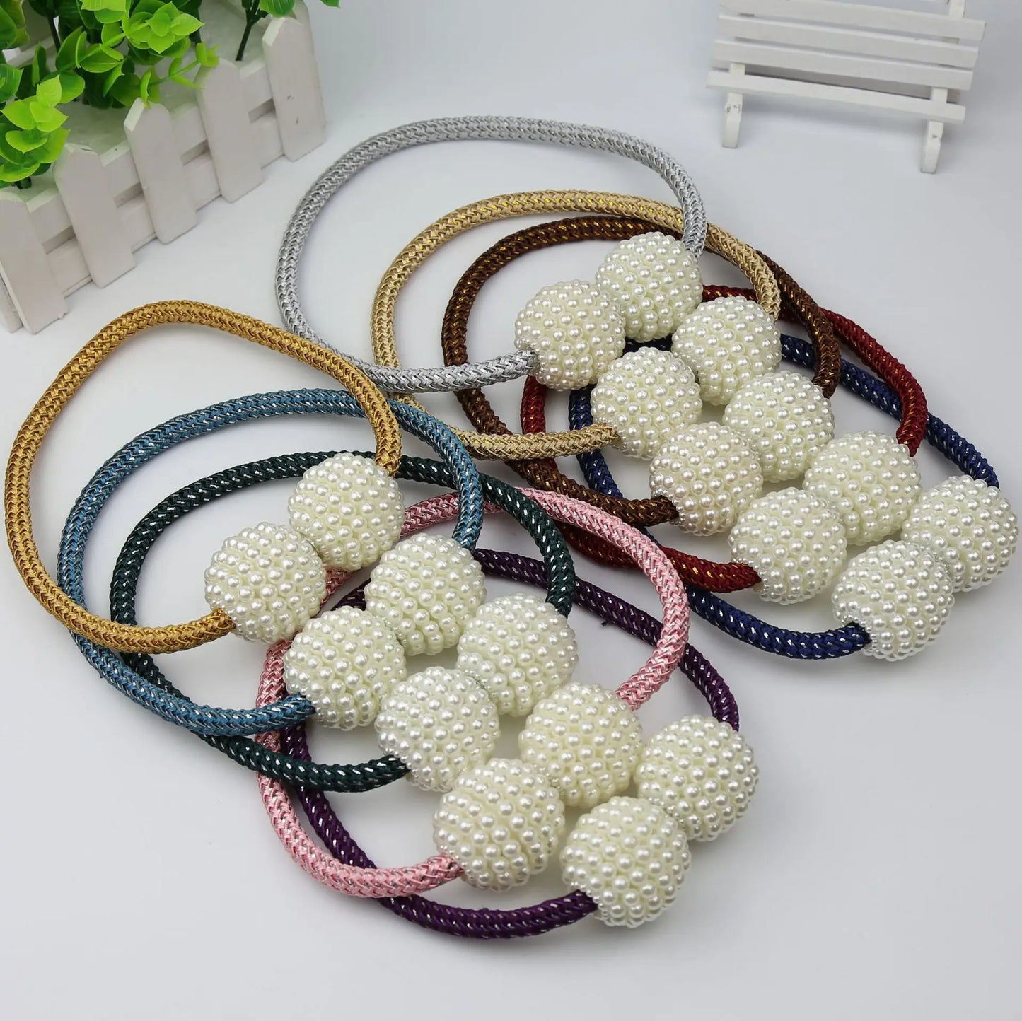 1x Pearl Magnetic Curtain Clip Curtain Holders Tieback Buckle Clips Hanging Ball Buckle Tie Back Curtain Accessories Home Decor