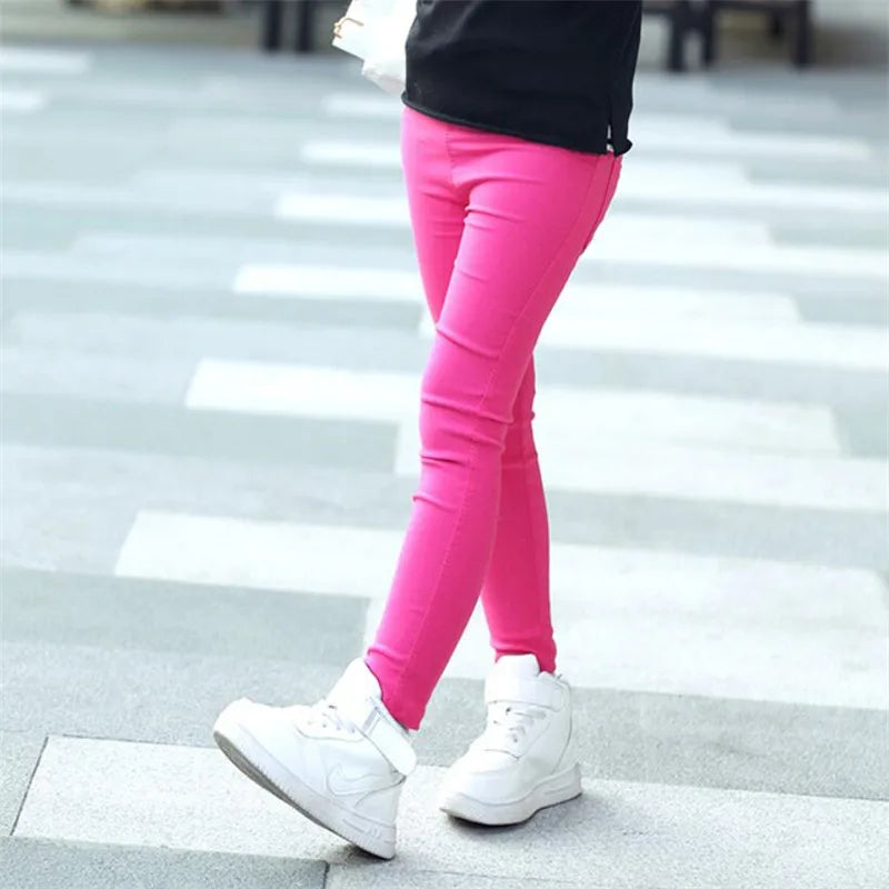 Spring Summer Girls Leggings Kids Girl Slim Pencil Pants Autumn Children Elastic Casual Trousers Girls Clothes