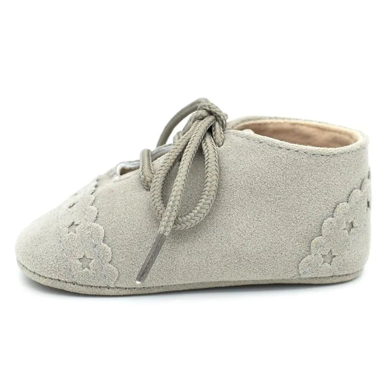 Baby Shoes Non-Slip Newborn Infant T-tied First Walkers Brand Vintage Rubber Bottom Girls Toddler Lace-UP Soft Sole Shoes