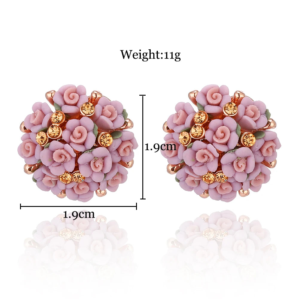 Stud Earrings for Women Boucle d'oreille Jewelry Brincos Crystal Pendientes Mujer 2016 Fashion Flower Earrings Bijoux XY-E639