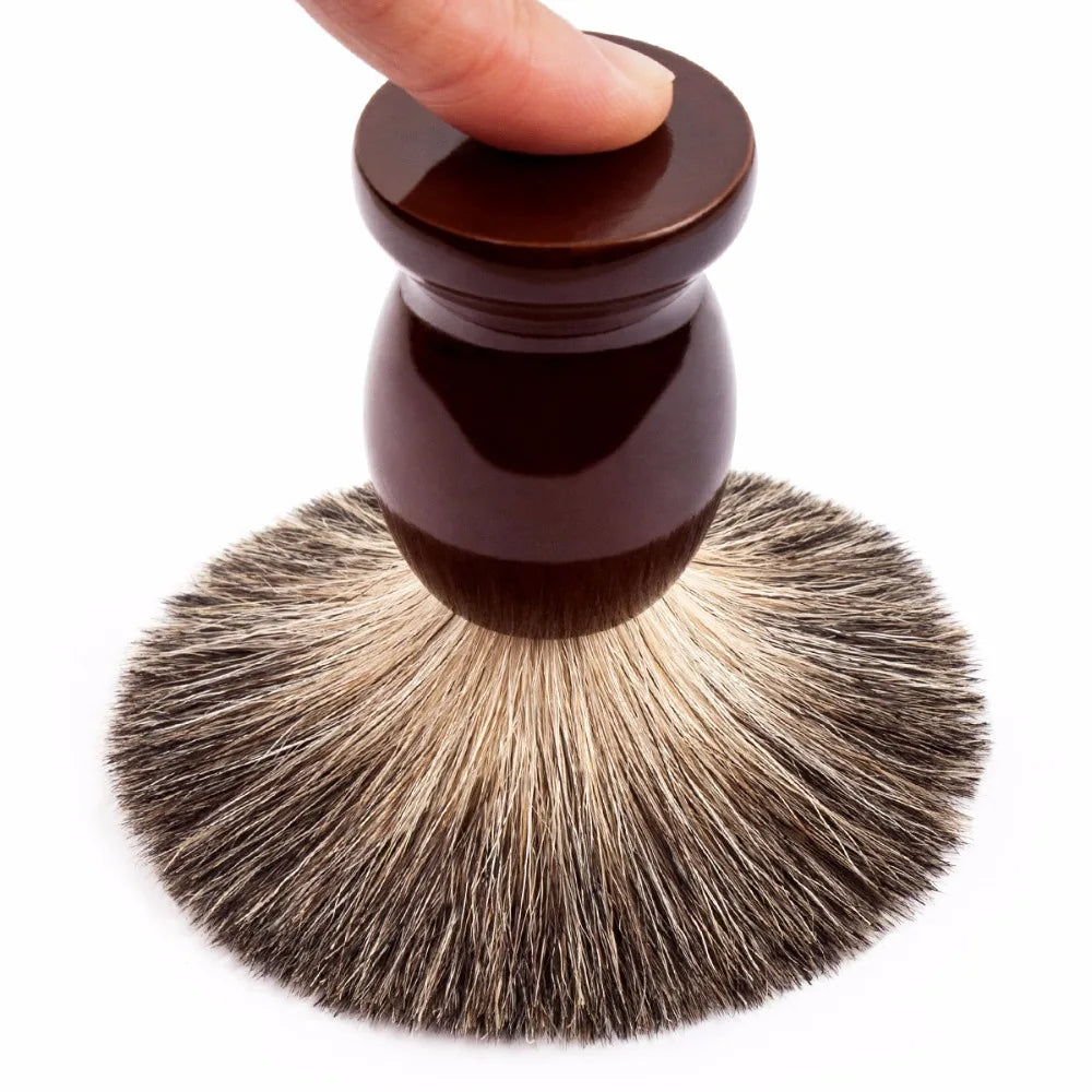 Qshave Man Pure Badger Hair Shaving Brush Wood 100% for Razor Double Edge Safety Straight Classic Safety Razor Brush