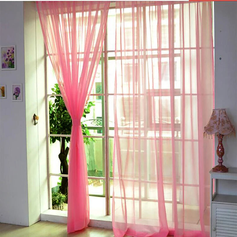 100*200/270cm Window Curtain Voile Fabric Transparent Sheer Living Room Tulle Decoration Party Snow 5zMM267/268