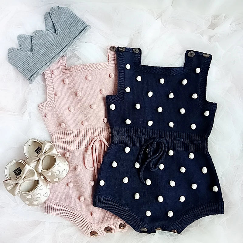 Baby Knitted Clothes Autumn Knit Baby Rompers Girl Pompom Baby Girl Romper Boys Jumpsuit Overall Newnborn Infant Baby Clothes