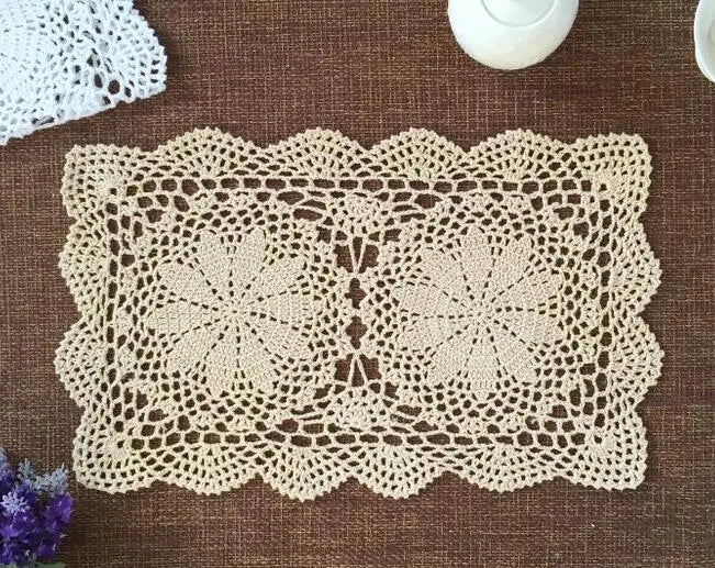 Pastoral  White Cotton Crochet tablecloth tea coffee lace Christmas tablecloths for rectangular table dining kitchen xmas decor