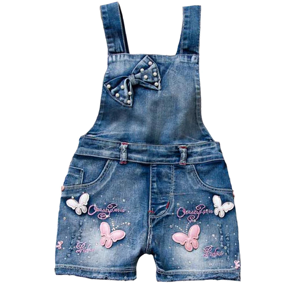 2-11T Summer Children Kids Little Girls Romper Shorts Denim Overalls Shortalls Jeans Cotton Denim Bib Shorts Rompers