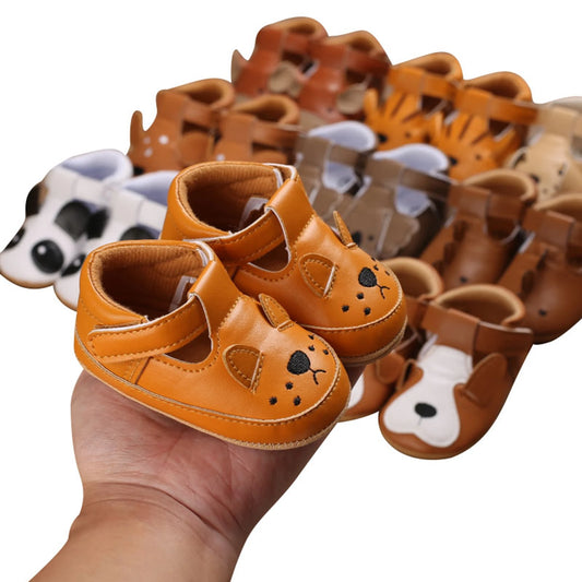 Cute Fashion Infant Baby Boys Girls Leather Shoes Non-Slip Soft Sole T-Strap Crib Shoes Infant Moccasins