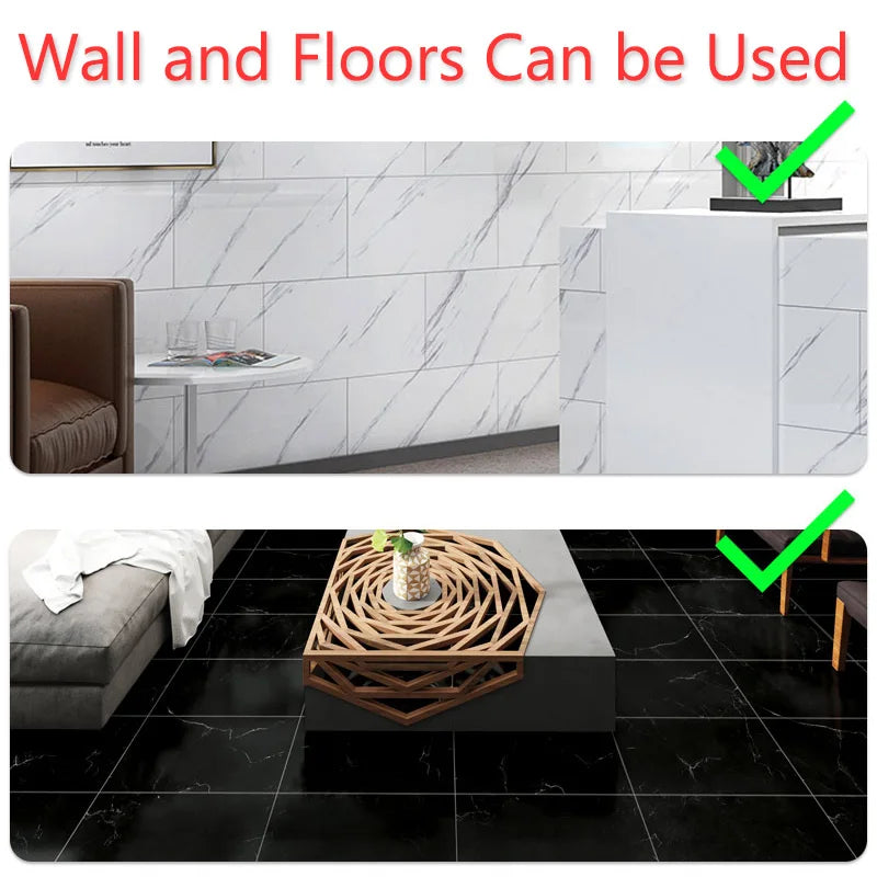 Wall Sticker Thick Self Adhesive Tiles Floor Stickers Marble Bathroom Ground waterproof Wallpapers PVC Bedroom Furniture Room