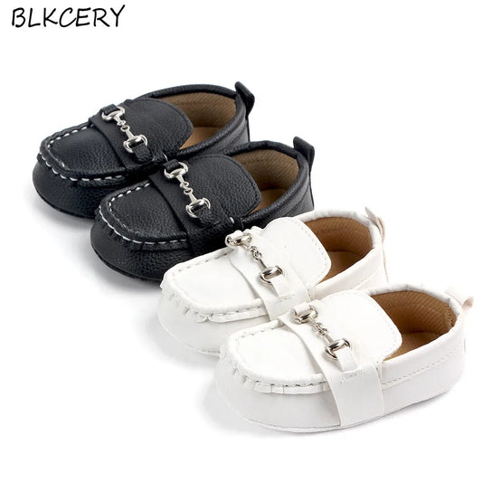 Baby Boy Shoes for 0-18 Months Newborn Baby Casual Shoes Toddler Infant Loafers Shoes Cotton Soft Sole Baby Moccasins with Chain