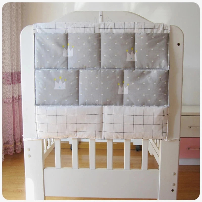 Baby Bed Hanging Storage Bag Newborn Crib Diaper Organizer Toy Diaper Pocket for Baby Bedding Set Nursery 50*60CM