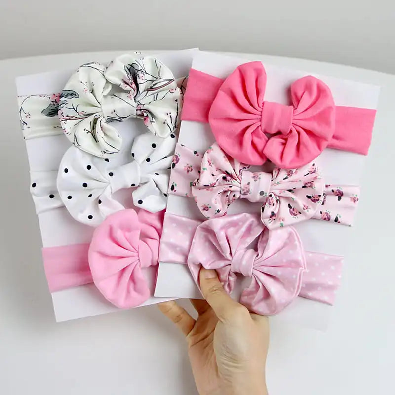 3Pcs/Set Solid Color Soft Nylon Elastic Baby Headband Bows Knotted Newborn Baby Girl Headbands Hair Accessories Girls Haarband