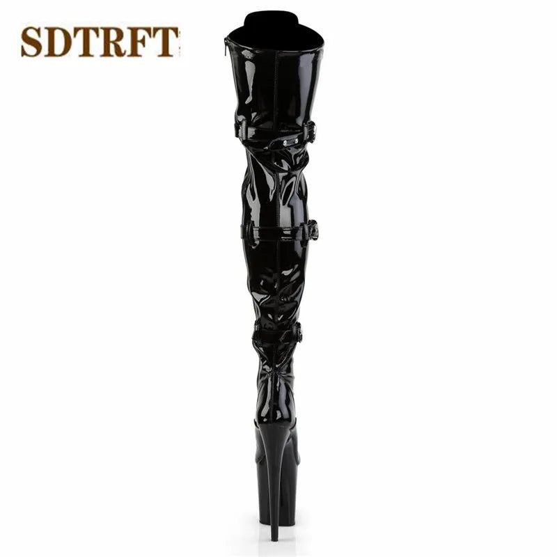 SDTRFT Brand 20cm Thin High Heels Over The Knee boots Platform unisex botas mujer ladies wedding Pumps women Buckle party shoes