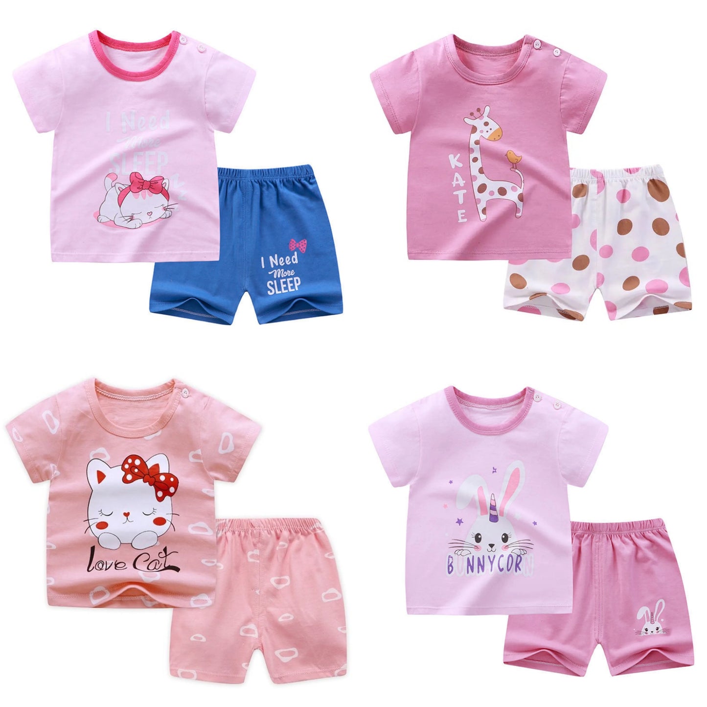 2020 Baby Girl Clothes New Style Newborn Girl Infant Summer Children Clothing Suit Baby 0-6 Outfit Toddler Kids Pajamas