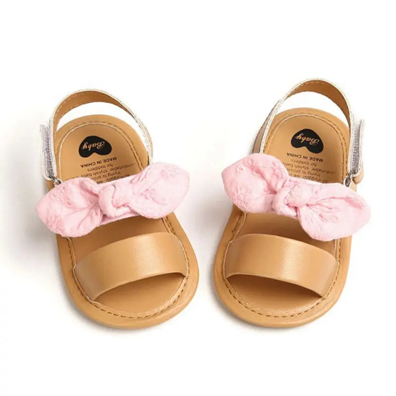 0-18M Fashion Newborn Baby Girls Sandals Princess Shoes Infant Bowknot Toddler Summer Sandals PU Non-slip Shoes