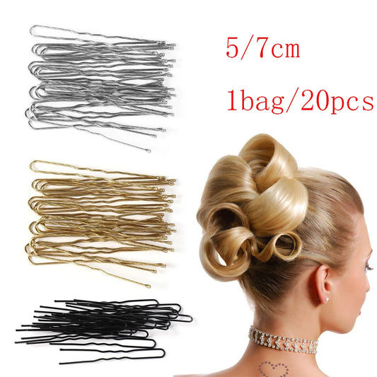 5/7cm 20Pcs U Shaped Hairpin Hair Clips Bobby Pins Metal Barrette Women Modeling Tools Bridal Hairstyle Tool для волос DROPSHIP