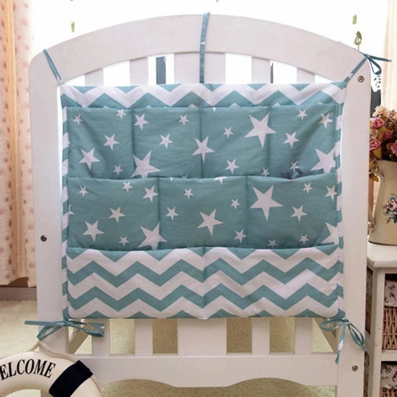 Baby Bed Hanging Storage Bag Newborn Crib Diaper Organizer Toy Diaper Pocket for Baby Bedding Set Nursery 50*60CM