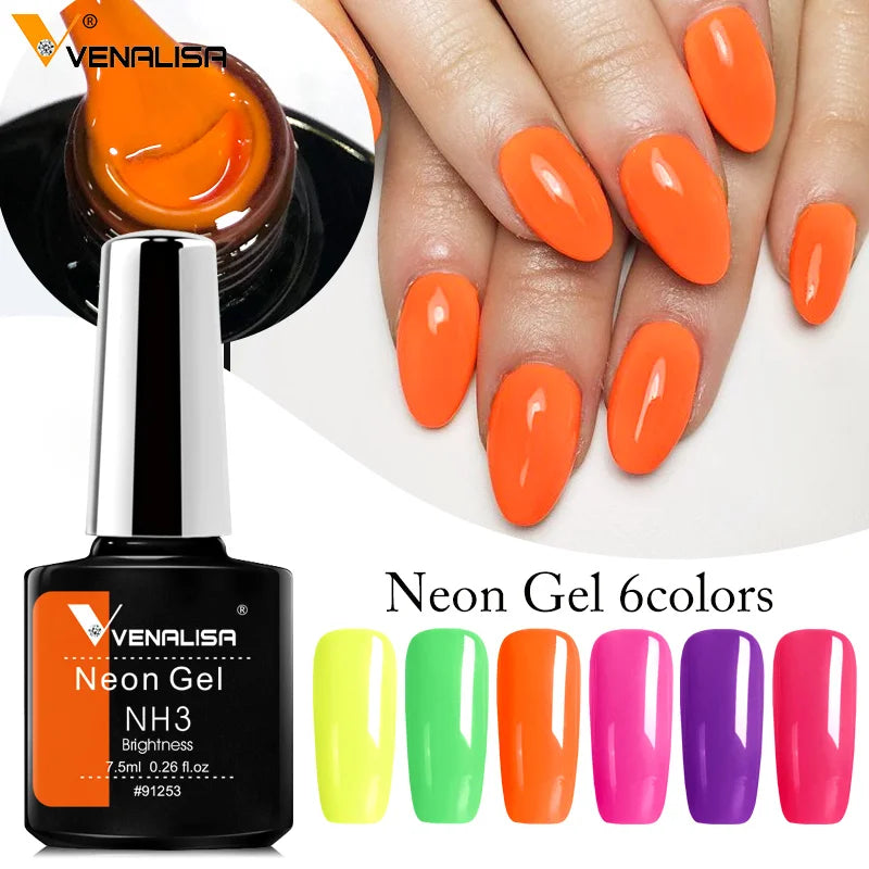 Venalisa New 7.5ml Neon Gel Nail Art Manicure Soak Off Camouflage Natural Nude Color Silicone Nail Gel Polish Lacquer Varnishes