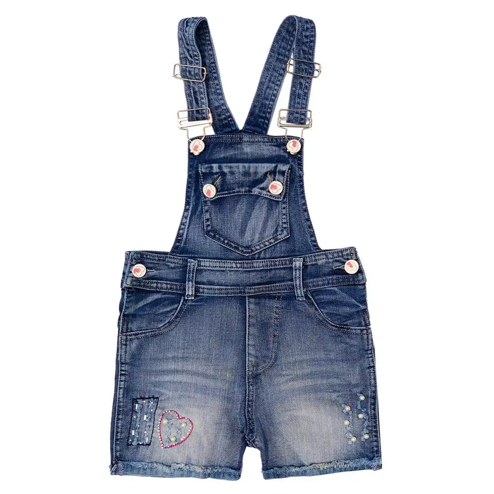 2-11T Summer Children Kids Little Girls Romper Shorts Denim Overalls Shortalls Jeans Cotton Denim Bib Shorts Rompers