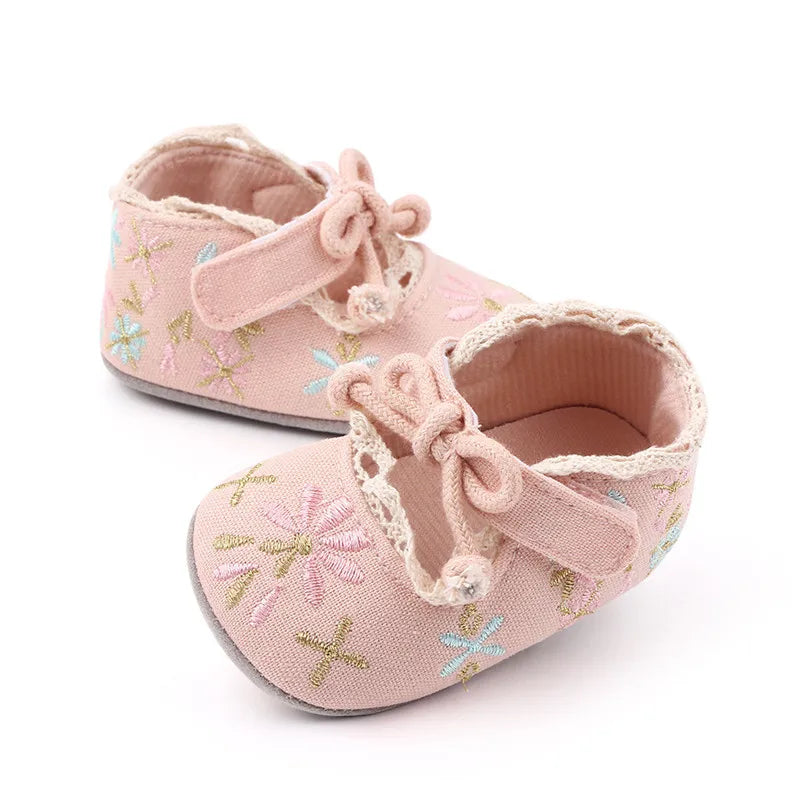 New Lovely Flower Baby Shoes Infants Girls Soft Sole First Walkers Anti-slip Newborn Girls Princess Shoes