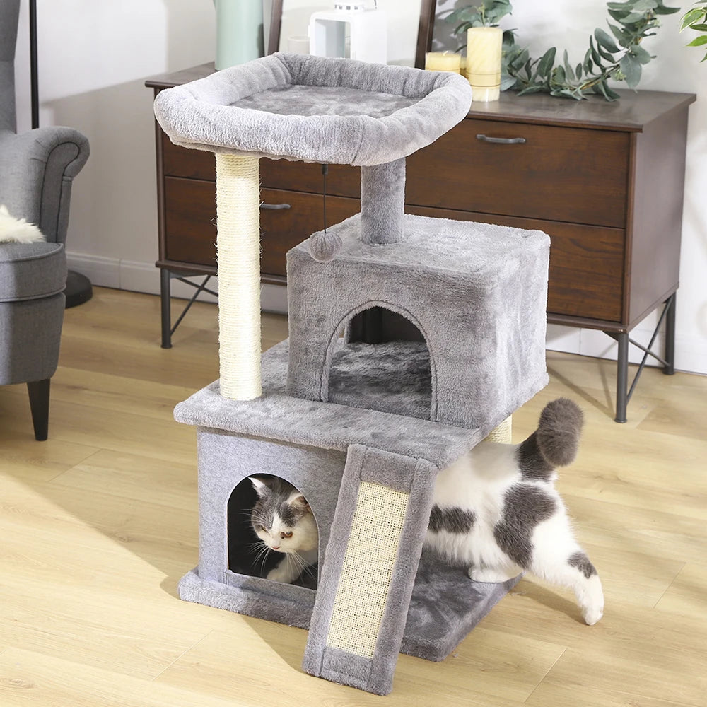 9 Kinds Domestic Delivery Cat Tree House Tower Condo Cat Scratching Post for Indoor Kitten Jumping Toy with Ladder Playing Tree