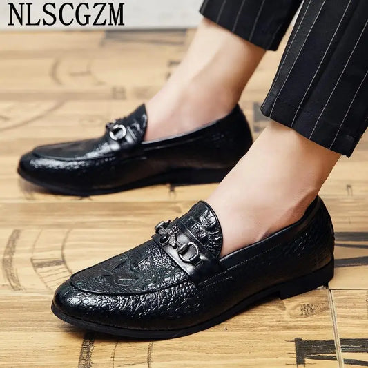 Elegant Shoes for Men Office 2024 Coiffeur Men Dress Shoes Italian Loafers Crocodile Shoes Man Zapatos De Hombre De Vestir обувь