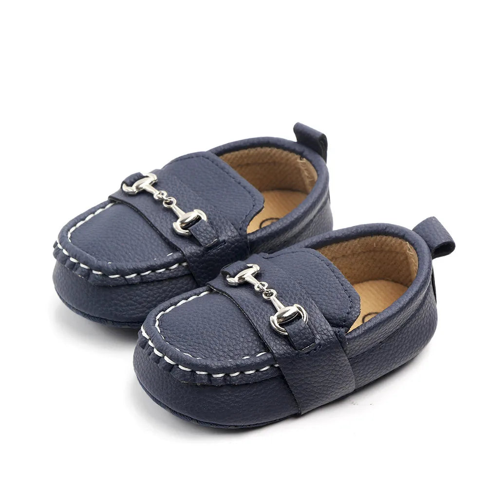 Baby Boy Shoes for 0-18 Months Newborn Baby Casual Shoes Toddler Infant Loafers Shoes Cotton Soft Sole Baby Moccasins with Chain