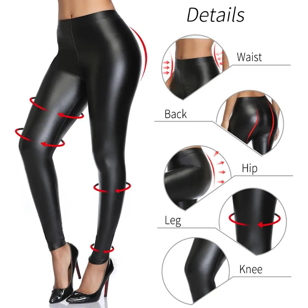 PU Faux Leather Legging Sexy Thin Black Women Leggings New Fashion Stretchy Fitness Casual Pants Warm Waterproof Skinny Push Up