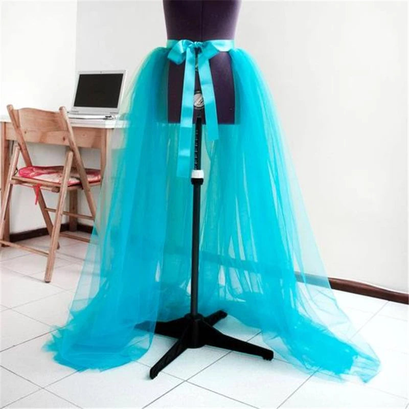 Fashion Women Tulle Tutu Long Skirt Wedding Party Prom Bandage Mesh Maxi Skirt Solid Color Womens Skirts Lace Up Bandage Skirts