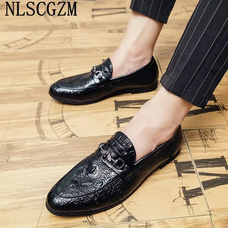 Elegant Shoes for Men Office 2024 Coiffeur Men Dress Shoes Italian Loafers Crocodile Shoes Man Zapatos De Hombre De Vestir обувь