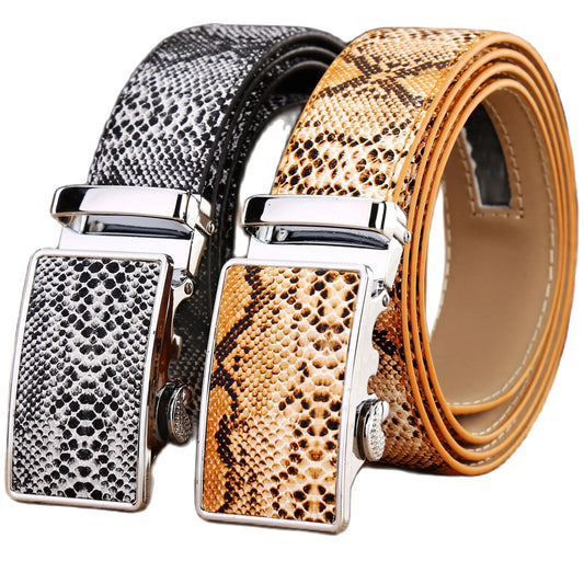 snake cowhide genuine leather automatic buckle strap 2020 new hot ceintures mens belts luxury designer high quality novel cowboy