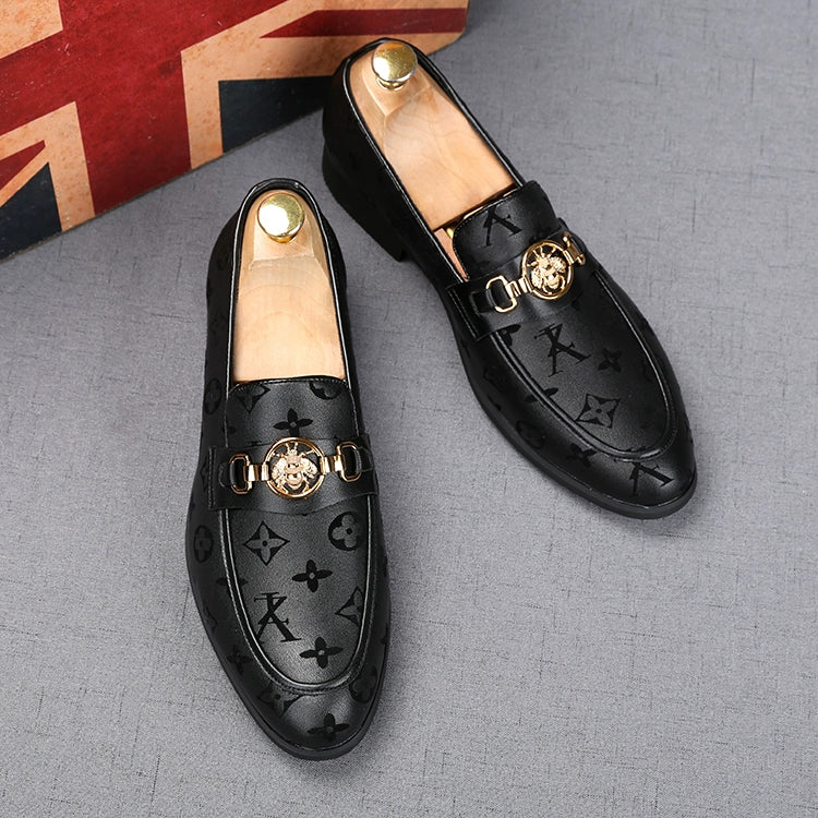 European Station Pointed-Toe Slip-on Hidden Heel Casual Leather Shoes