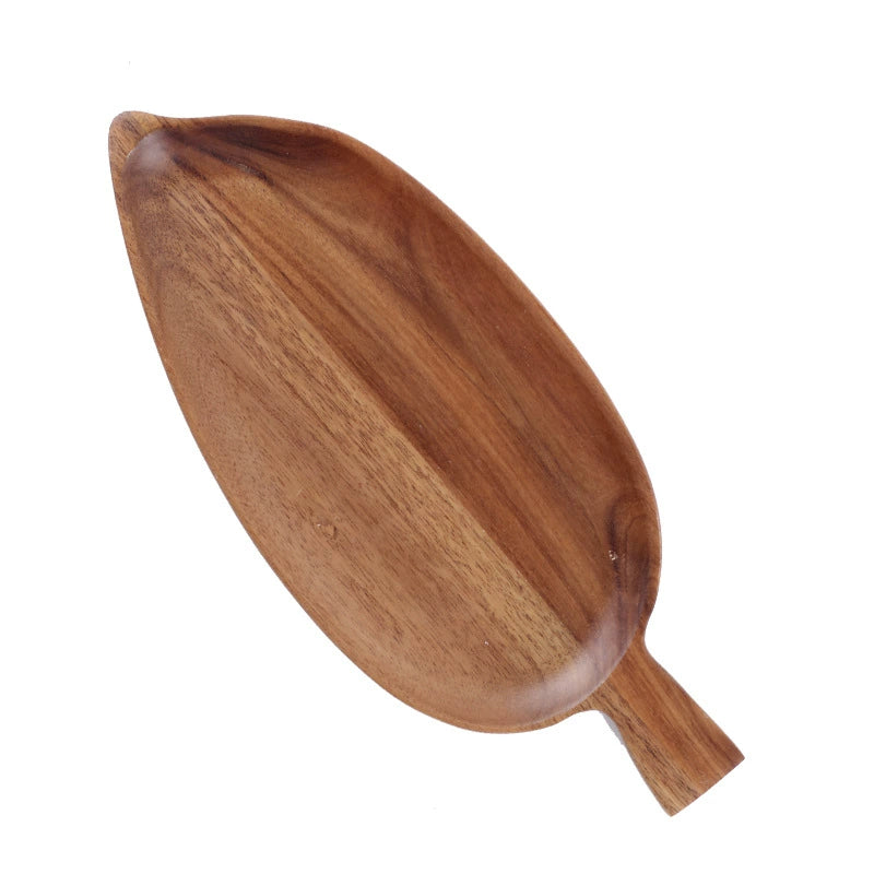 Acacia Wood Pallet Creative Leaf Fruit Plate Bread Plate Snack Dish Dim Sum Plate Wooden Storage Tray Swing Plate