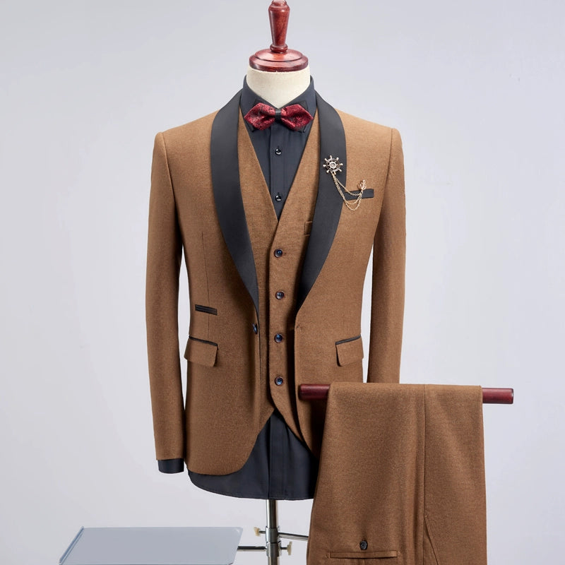 Suit Three-Piece Suit New Men's Fashion Three-Piece Suit